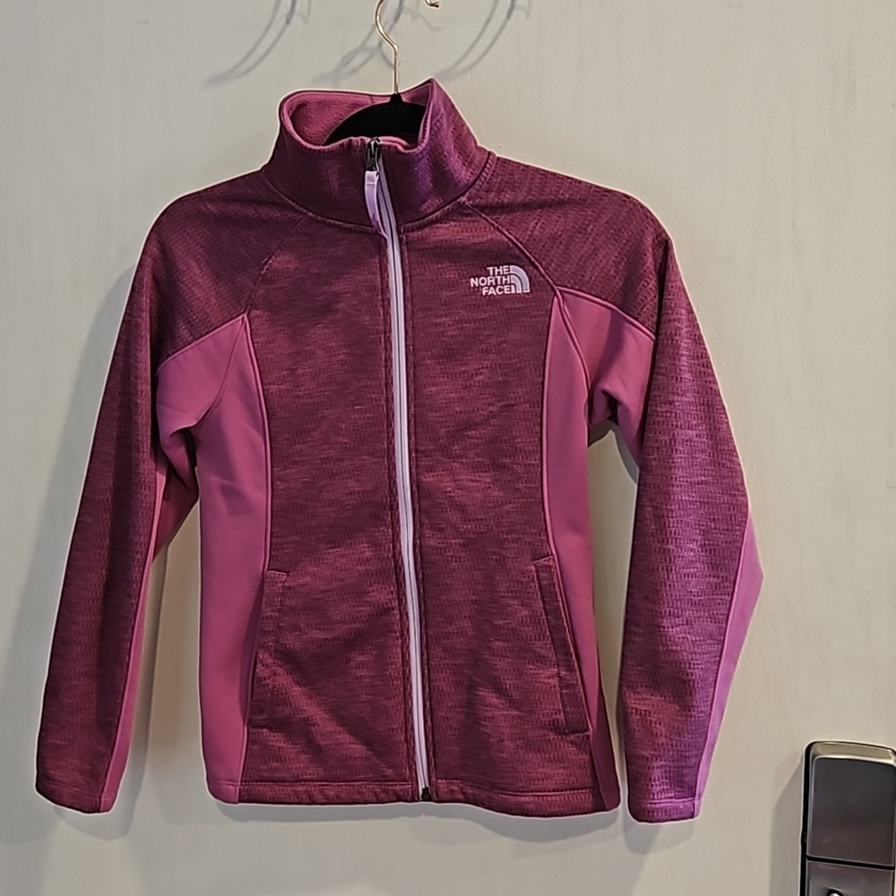 North Face Pink Purple Fleece Lined Lightweight Zip Up Jacket M (10/12) - Picture 4 of 10